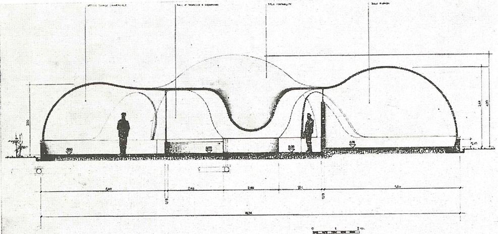 Figure 1: Morphological study for a pavilion in glass-fibre reinforced plastic, (R. Piano,1969)